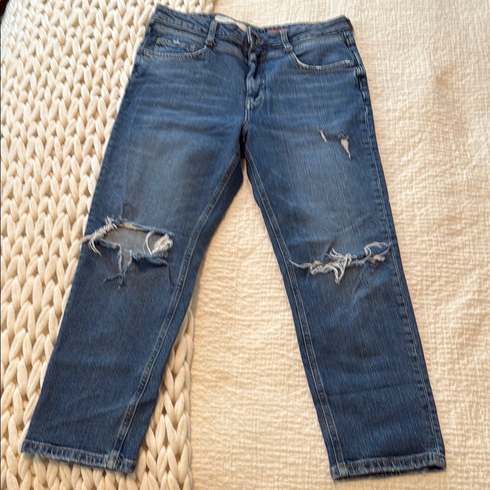 Women's Blue Distressed Jeans